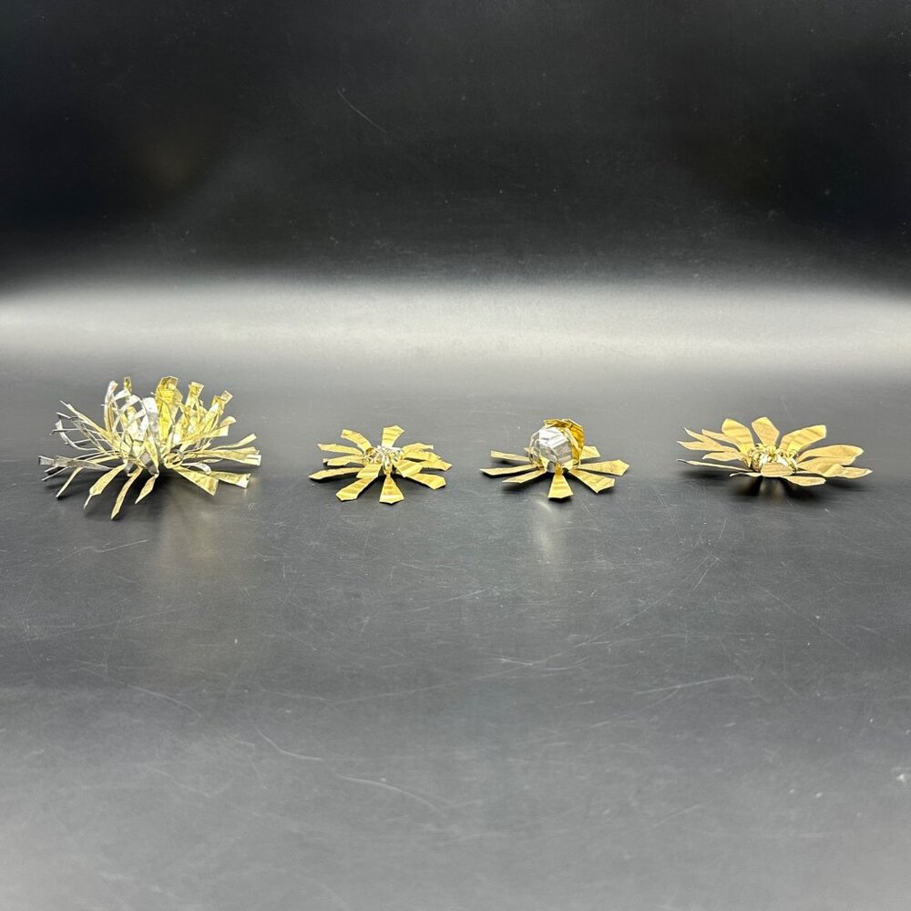 Vintage Atomic Flower Christmas Ornaments Aluminum Handmade Mid Century Modern - Picture 3 of 8
